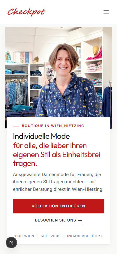 Checkpot Hietzing — Mobile Experience